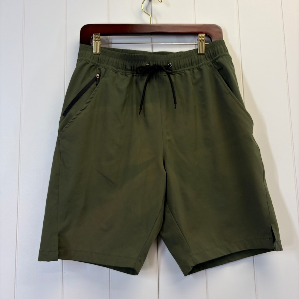 SILKWORLD Athletic Swim Shorts Men Small Olive Green Hiking Gorpcore Activewear